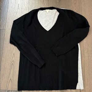 J. Crew Black and Gray Knit Top